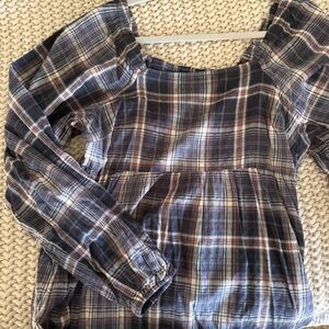 NWOT cottage core dress plaid detail